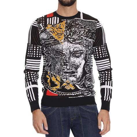 black versace jumper men's|versace hoodie men's sale.